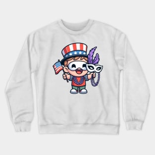 A Whimsical Tribute to American Culture in Cartoon Style T-Shirt Crewneck Sweatshirt